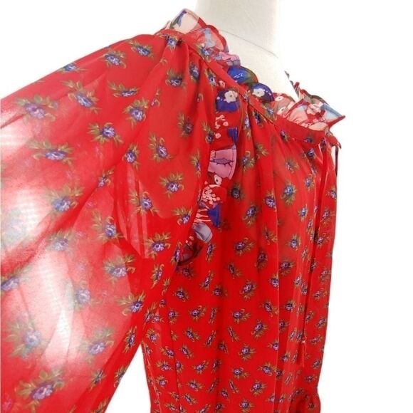 Gorgeous floral print peasant dress medium - Picture 2 of 14